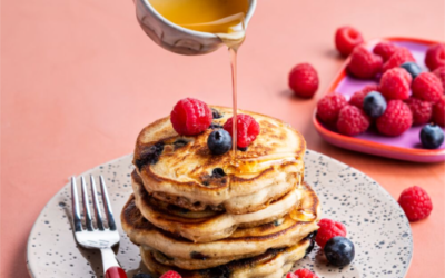 Panqueques de frambuesa de San Valentín